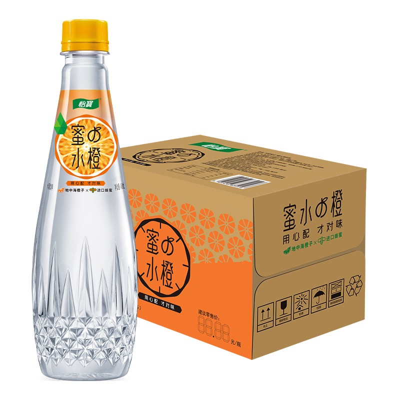 怡宝 蜜水橙水果饮料 480ml*15瓶 59.9元