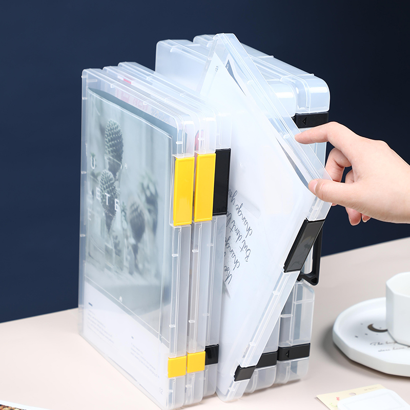 米木透明便携A5文件夹A4桌面收纳盒办公用品资料票据整理文件盒子 15.8元