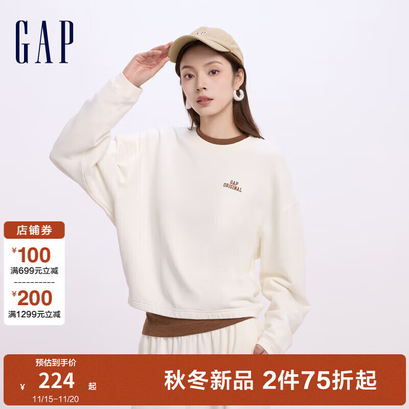 Gap 女装字母logo长袖卫衣 640250 251元