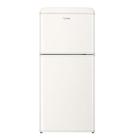 美的 复古小冰箱迷你小型双门家用 冷藏冷冻两用节能轻音电冰箱 欧式现代