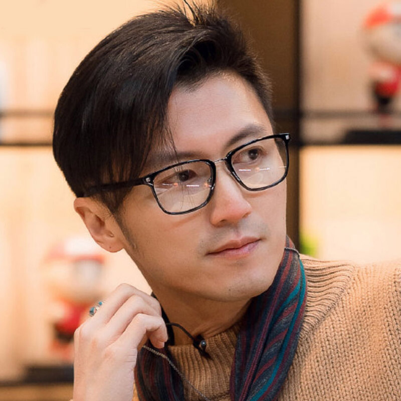 useeme 谢霆锋方框眼镜防蓝光平光男潮黑框近视变色眼睛有度数可配 单
