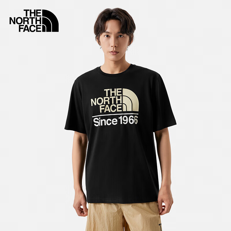 PLUS会员：The North Face 北面 户外印花T恤 88G3 黑色 颜色任选 97.21元包邮