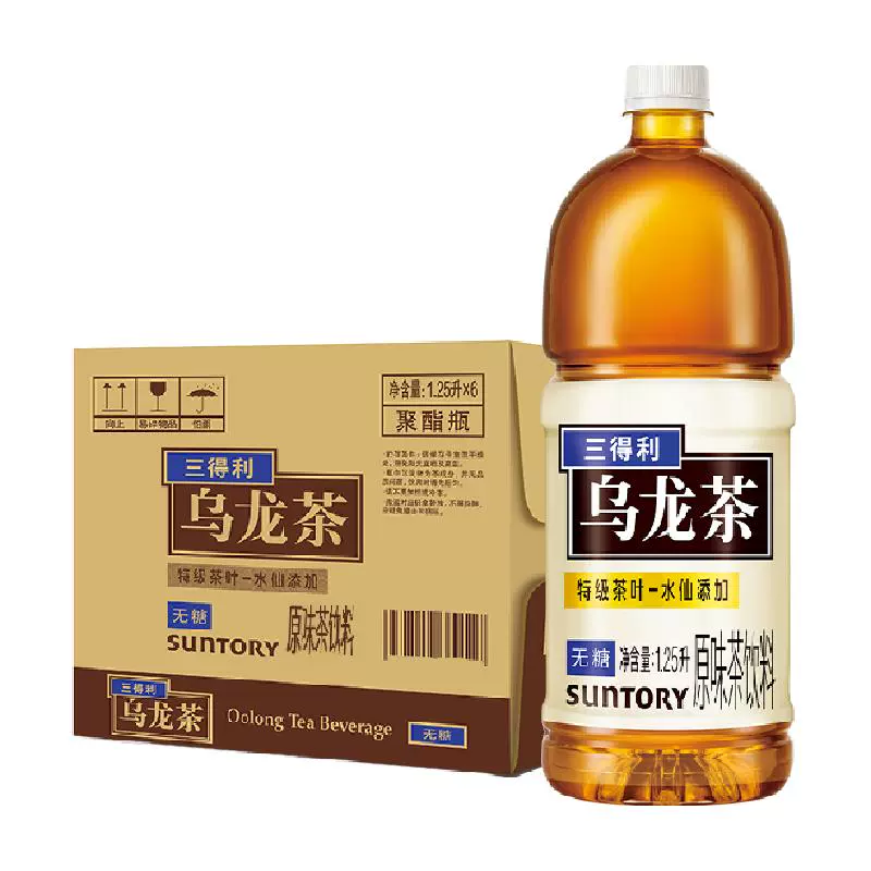 SUNTORY 三得利 无糖乌龙茶饮料 1.25L 6瓶 ￥29.9