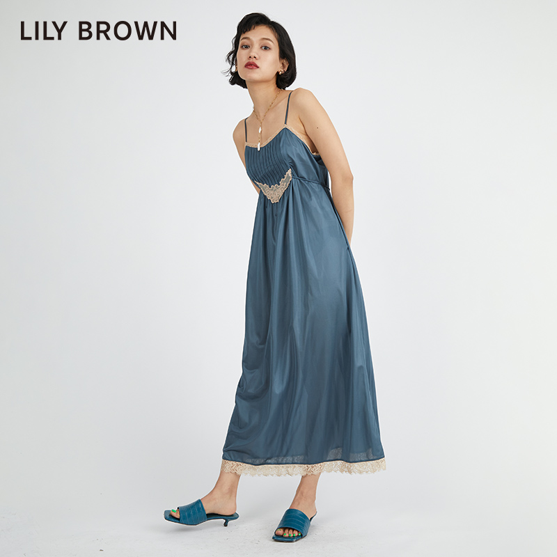 Lily Brown 家居系列春夏新品 舒适蕾丝吊带连衣裙LWCO211167 352.4元（需买3件，