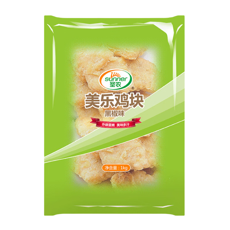 plus:圣农 鸡块黑椒味 2斤*4件 54.74元(合13.69元/1kg)