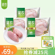 sunner 圣农 鸡翅中鸡胸肉生鲜冷冻轻食餐食品火锅食材 两种规格包装随机发