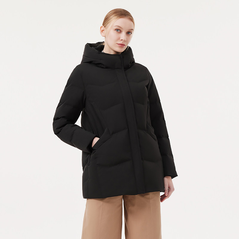 移动端：坦博尔 冬季中国红中老年羽绒服款中长款连帽蓄热科技保暖外套 49