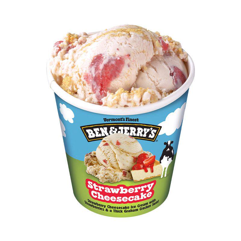 BEN&JERRY'S Ben & Jerry's 本杰瑞 进口草莓芝士蛋糕冰淇淋 465ML 84元（需用券）