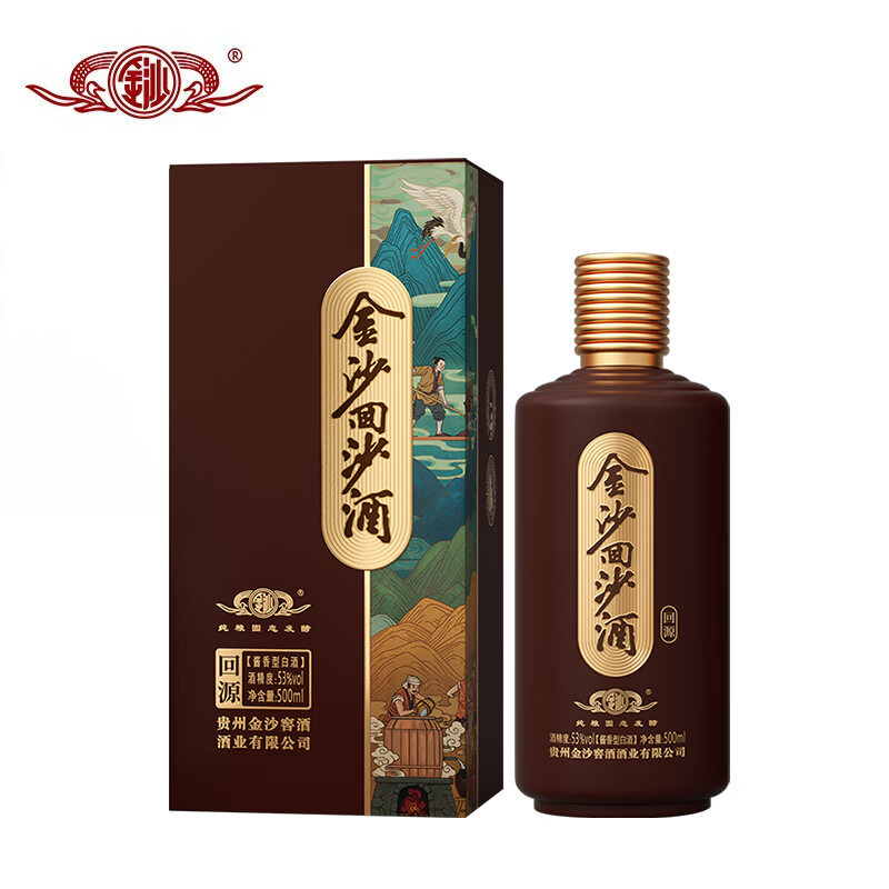 JINSHA 金沙 53度酱香型白酒 大曲坤沙纯粮 500mL 1瓶 ￥80