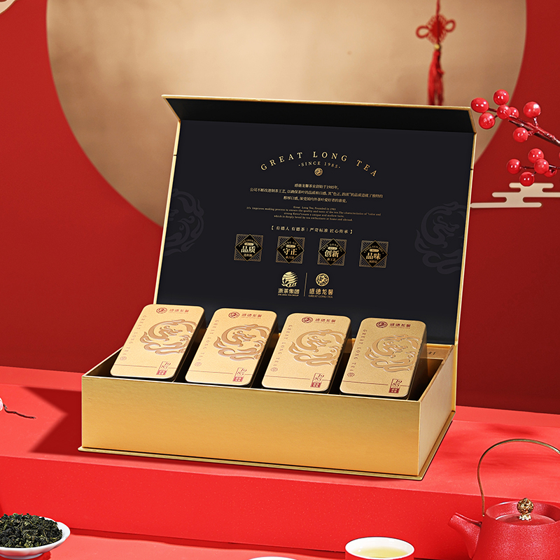 感德龙馨 狮峰×感德龙馨特级清香型乌龙茶叶铁观音礼盒装送礼长辈256g自饮