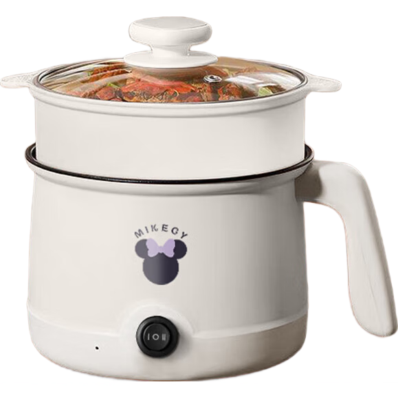 电煮锅多功能家用学生宿舍煮面小电锅电炒蒸煮一体电热火锅电饭煲 不锈钢