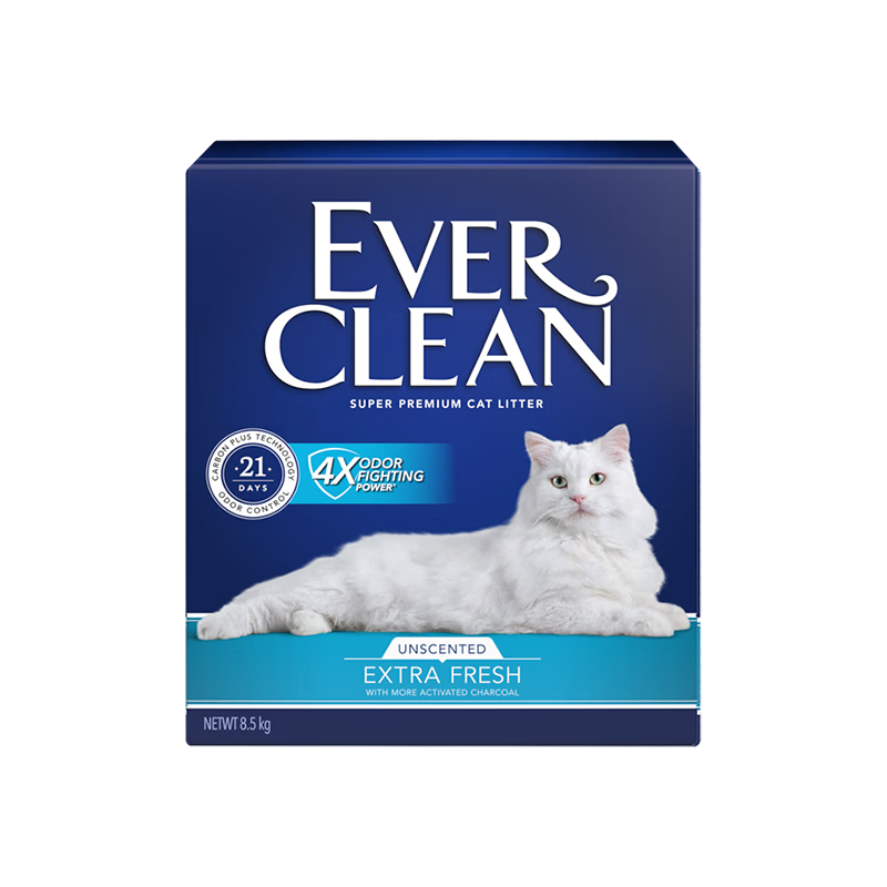 PLUS会员：铂钻 EverClean除臭低尘膨润土猫砂 新蓝标无香 10L*3件 64.42元/件（共