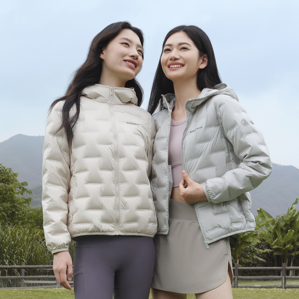 保暖服饰：BOSIDENG 波司登 【轻薄叠穿】90%高蓬鹅绒云朵气囊保暖错格连帽羽