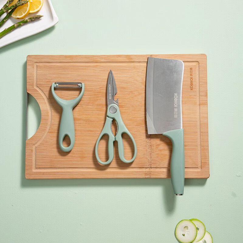 88VIP：KÖBACH 康巴赫 菜板＋菜刀＋削皮刀＋剪刀4件套 60.55元（需用券）