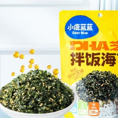 小鹿蓝蓝 DHA芝麻拌饭海苔100g 6.83元（需试用）