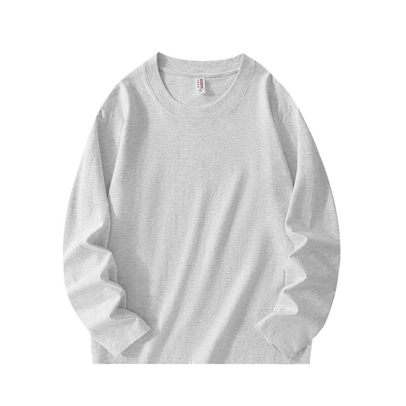 凡客诚品 男女款精梳棉长袖纯棉T恤圆领长袖面料舒适亲肤 花灰色 XL /120-140