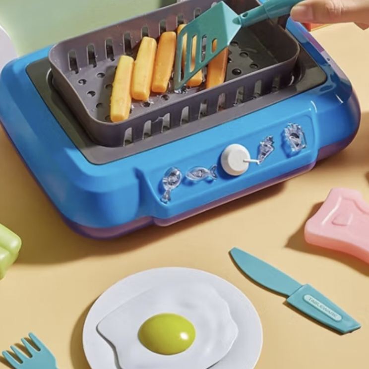 PLUS会员：NUKied 纽奇 儿童节礼物 过家家厨房玩具 声光煎锅+变色食物 21件 47.