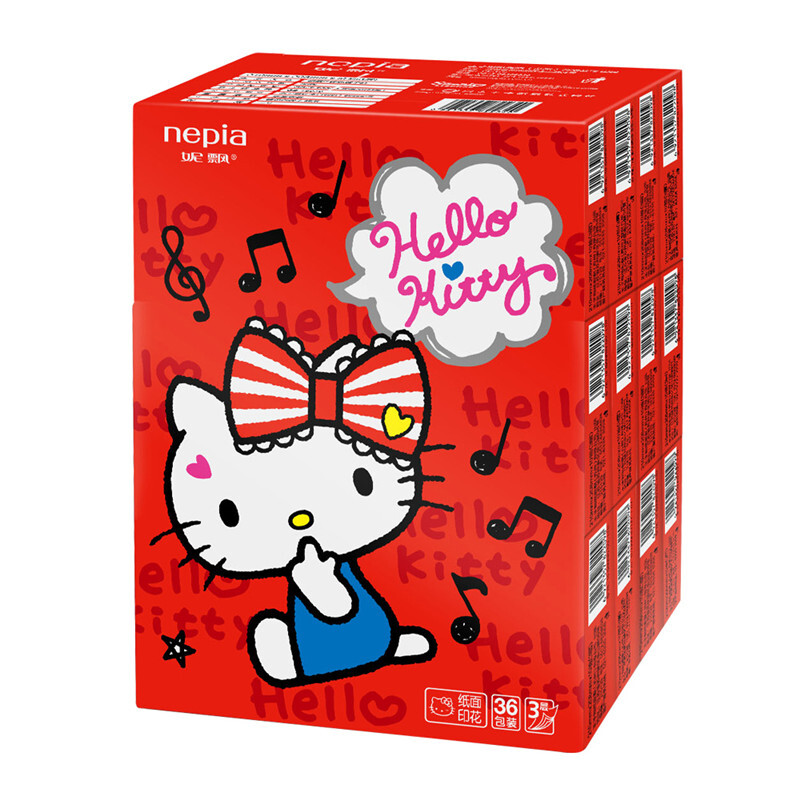 nepia 妮飘 Hello Kitty 手帕纸 3层10抽36包 14.12元