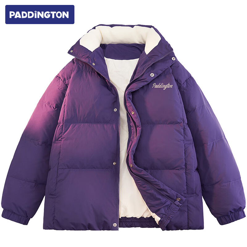 Paddington 帕丁顿熊 小熊图案印花保暖加厚羽绒服外套 紫色 S 311.2元