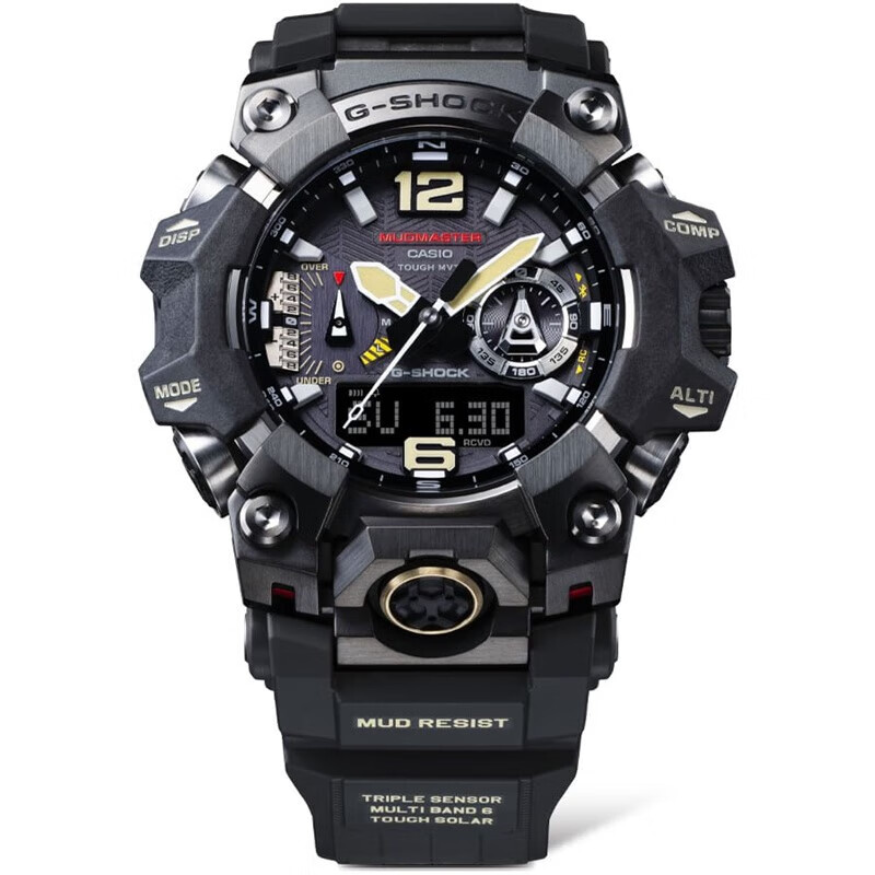 3.8焕新：CASIO 卡西欧 G-SHOCK泥王 男士太阳能电波蓝牙腕表 GWG-B1000-1A 4268元包