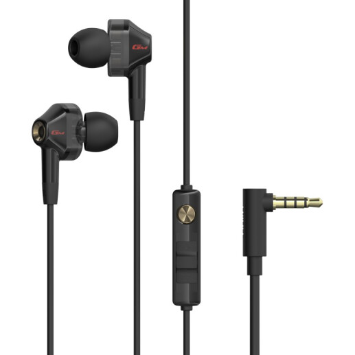 EDIFIER 漫步者 GM360 入耳式双动圈降噪有线耳机 黑金色 3.5mm 74元（需用券）
