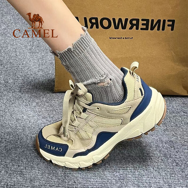 骆驼 破价！盘龙户外登山鞋 FB12235182T卡其/蓝 男 透网版 161.7元（需用券）