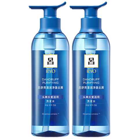 吕 蓝吕洗发水400ml*2 去屑舒爽清润舒缓控油保湿头皮洗发膏 59.89元