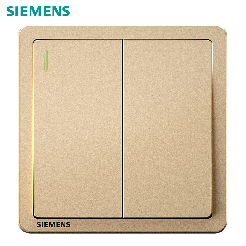 SIEMENS 西门子 开关插座 二开双控带荧光开关面板 致典日曜金 16.19元