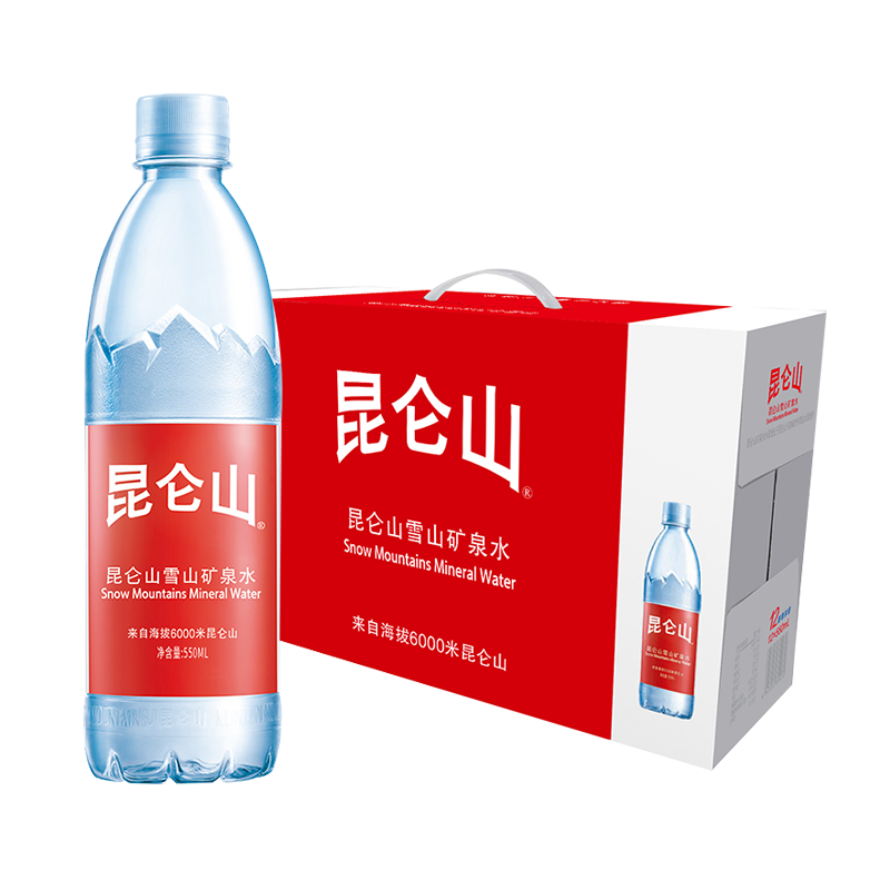 PLUS会员:昆仑山 饮用天然弱碱性 矿泉水500ml*12瓶*3件 79元（合26.33元/件）包