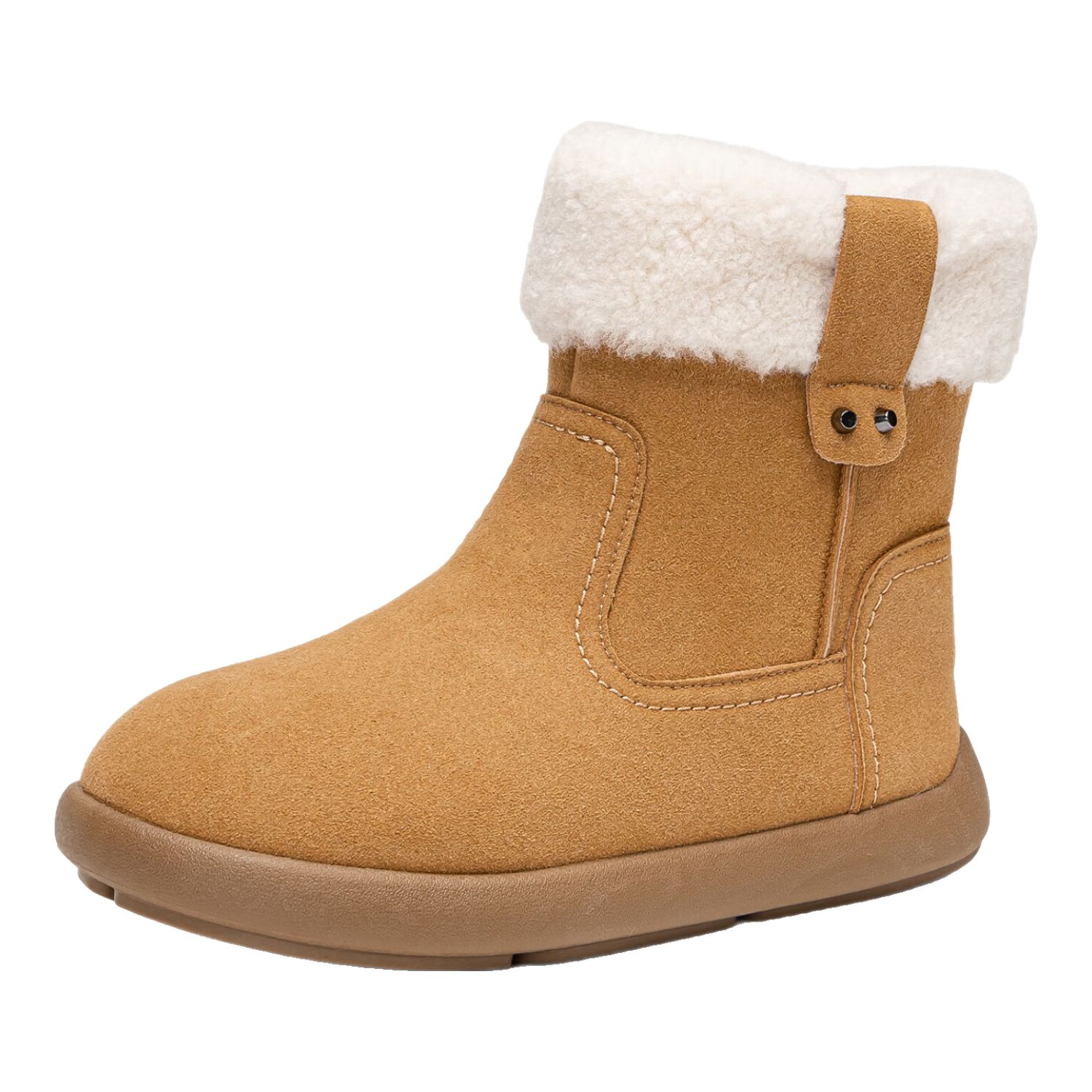 依思 Q 女士毛毛雪地靴2025冬季新款 加绒保暖短靴 驼色 38 79.99元(需领券)