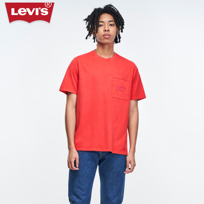 Levi's 李维斯 24春夏男士短袖T恤潮流休闲A3697-0001 红色 S 88.36元（需用券）