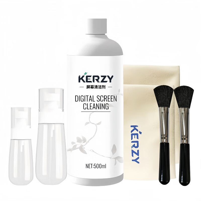 可芝 KERZY 笔记本电脑屏幕清洁剂 适用电脑屏幕 手机平板 眼镜等 多功能多场景使用清洁工具 500ml带2喷雾瓶清洁六合一 38.6元(需用券)