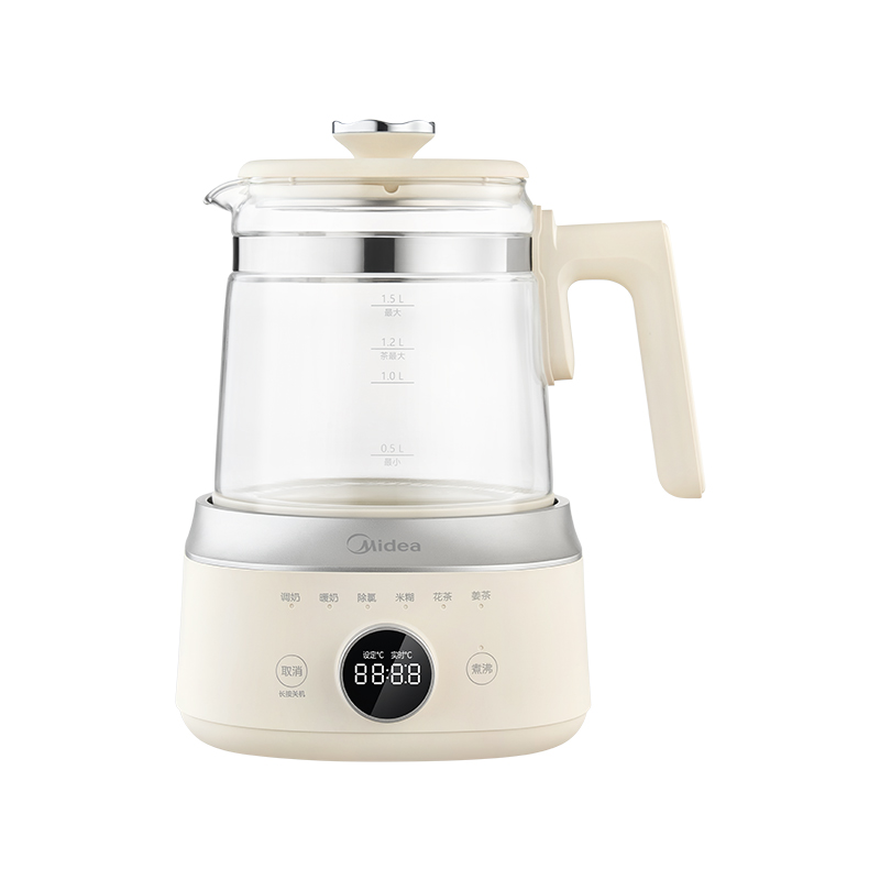 国家补贴：Midea 全玻璃恒温养生壶纯玻璃调奶器烧水壶母婴儿家用煮茶电热