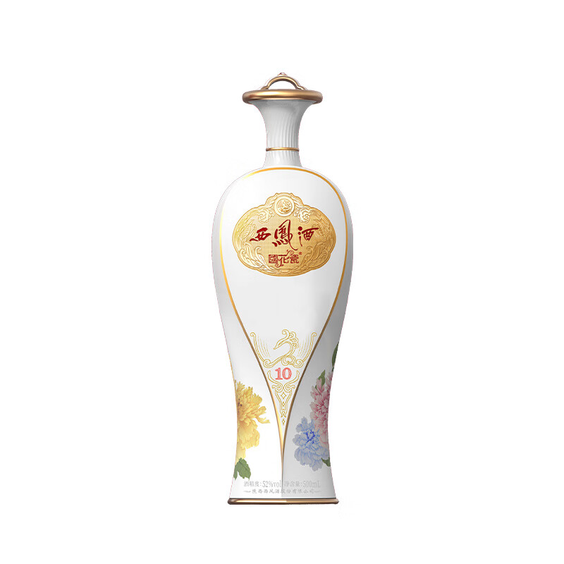 移动端、京东百亿补贴：西凤酒 国花瓷10年纪念版 52度 500ml*6瓶 整箱装 凤香