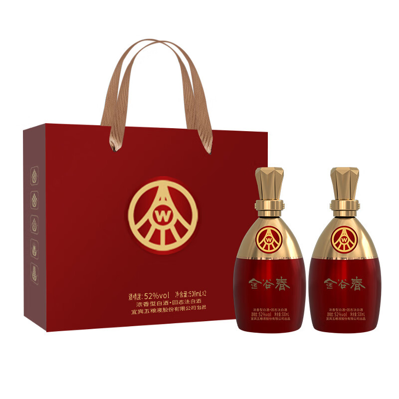 五粮液 WULIANGYE 股份出品 52度浓香型白酒 金谷春 过年送礼 年货 500mL 179元（