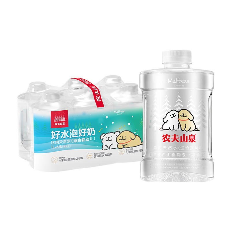 88VIP：NONGFU SPRING 农夫山泉 适合婴幼儿 饮用天然水1L*12瓶 31.26元（需买2件，