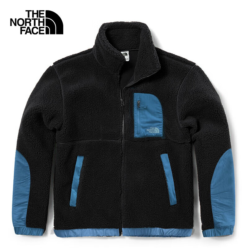 THE NORTH FACE 北面 抓绒外套情侣款户外保暖厚抓绒衣89YW 黑色/7OW ￥749