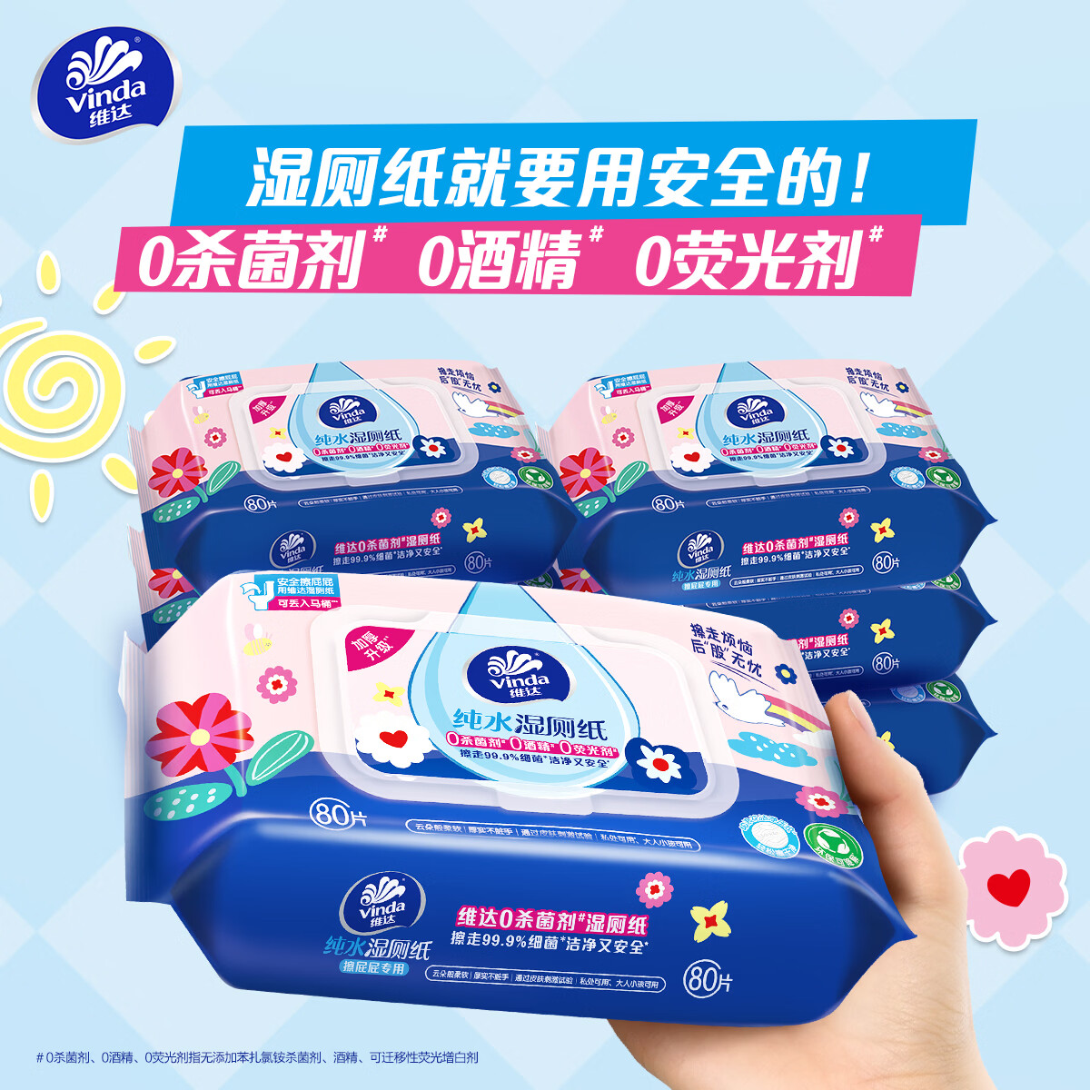 维达 湿厕纸 80片*5包 27.9元 - 线报酷