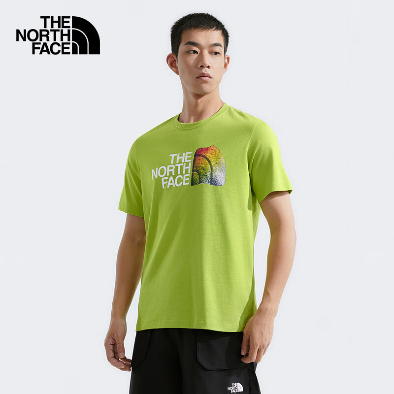 THE NORTH FACE 北面 短袖T恤男户外舒适时尚印花短袖88GV 苍苔绿/PIZ L 155.25元