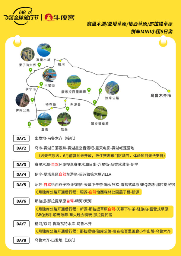 精品小團無購物!伊犁環線 8天7晚6人跟團純玩小團賽里木湖那拉提