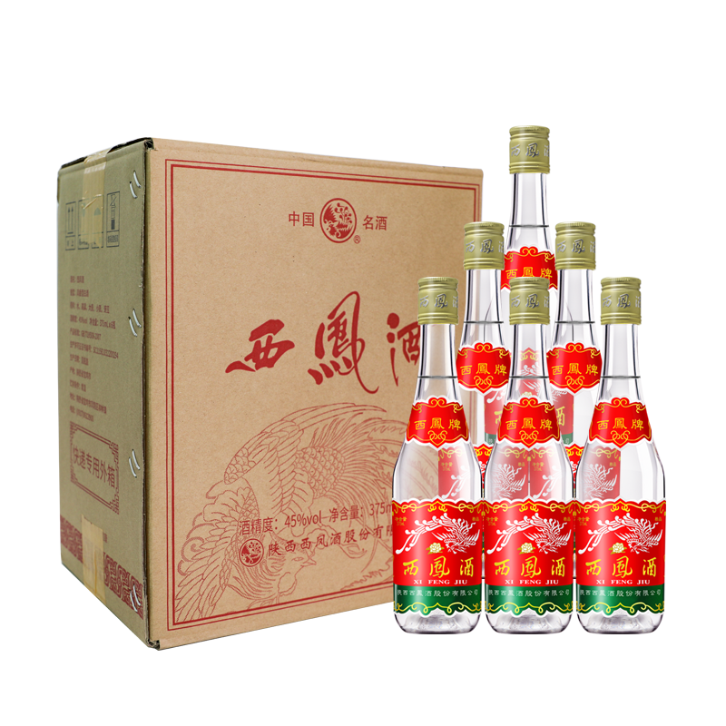 西凤酒 西凤375 45%vol 凤香型 375ml*6瓶箱装 182.21元（需用券）