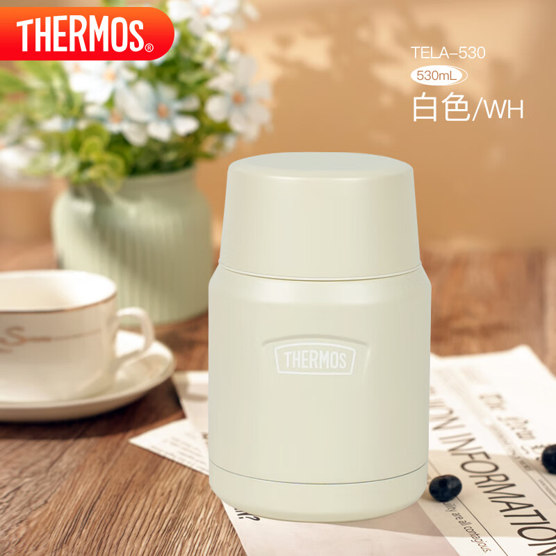 THERMOS 膳魔师 焖烧杯304不锈钢530ml焖烧罐保温饭盒保温桶焖烧壶TELA-530 WH 白