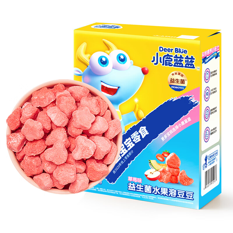 小鹿蓝蓝 _水果溶豆豆 20g 草莓味 冻干宝宝零食溶豆儿童零食 9.9元（需买2件