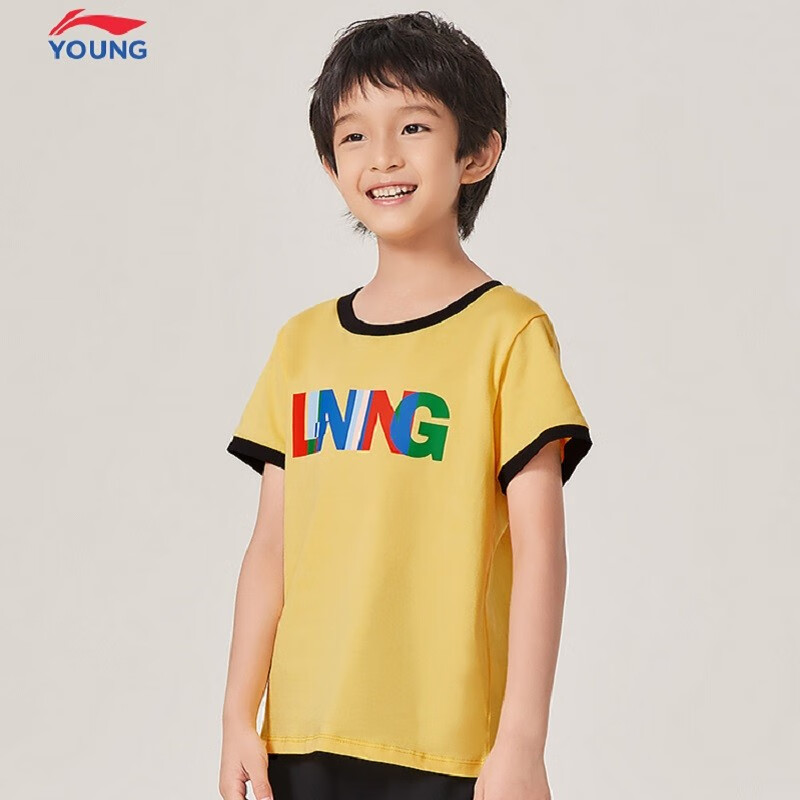 LI-NING KIDS 李宁儿童套装男小童夏季新款两件套生活系列短袖短裤运动跑步 