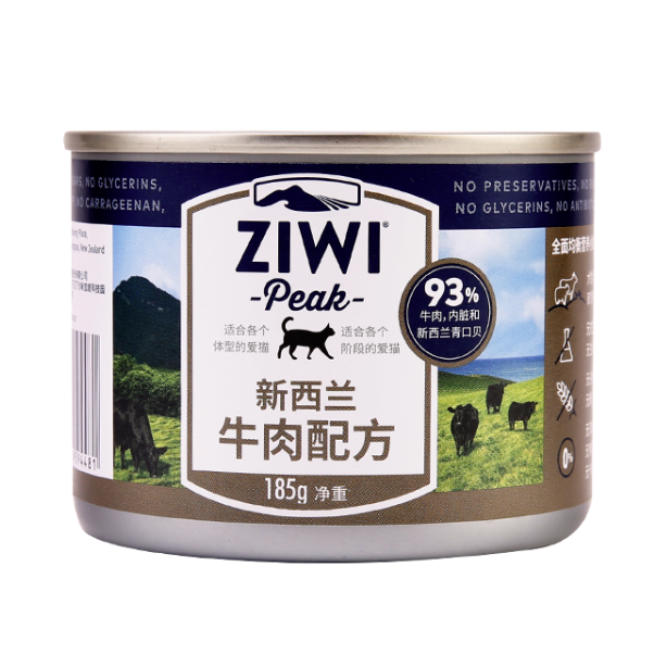 ZIWI 滋益巅峰 牛肉全阶段猫粮 主食罐 185g 17.8元（需用券）