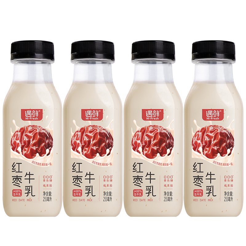 Plus会员、首购：新希望遇鲜鲜果奶红枣牛奶255mL*4瓶纯净天然 16.71元