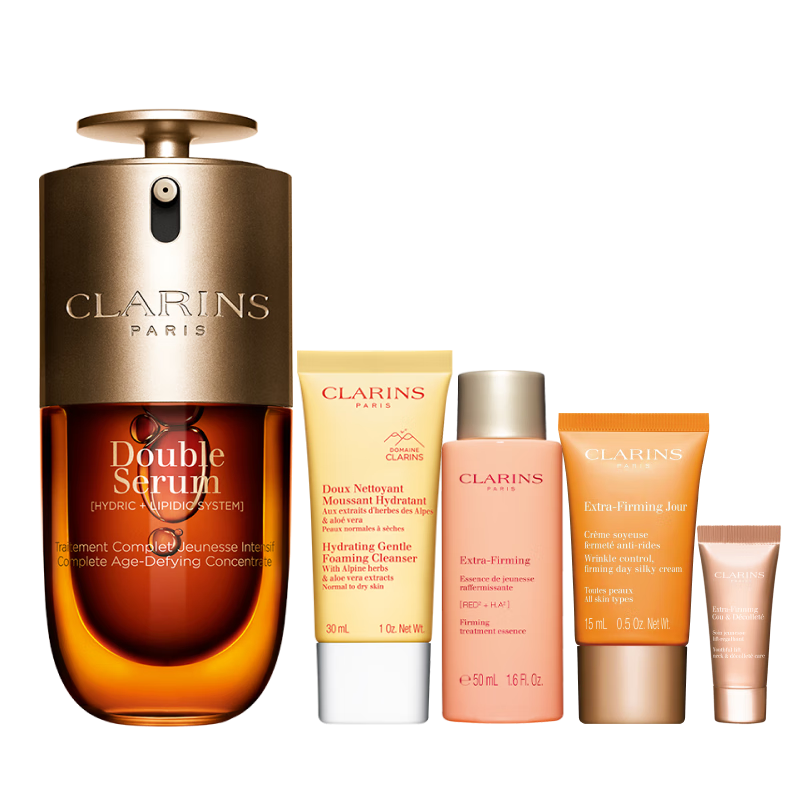 PLUS会员：CLARINS 娇韵诗 全新第九代 黄金双萃精华30ml（赠 舒柔洁面乳30ml+弹