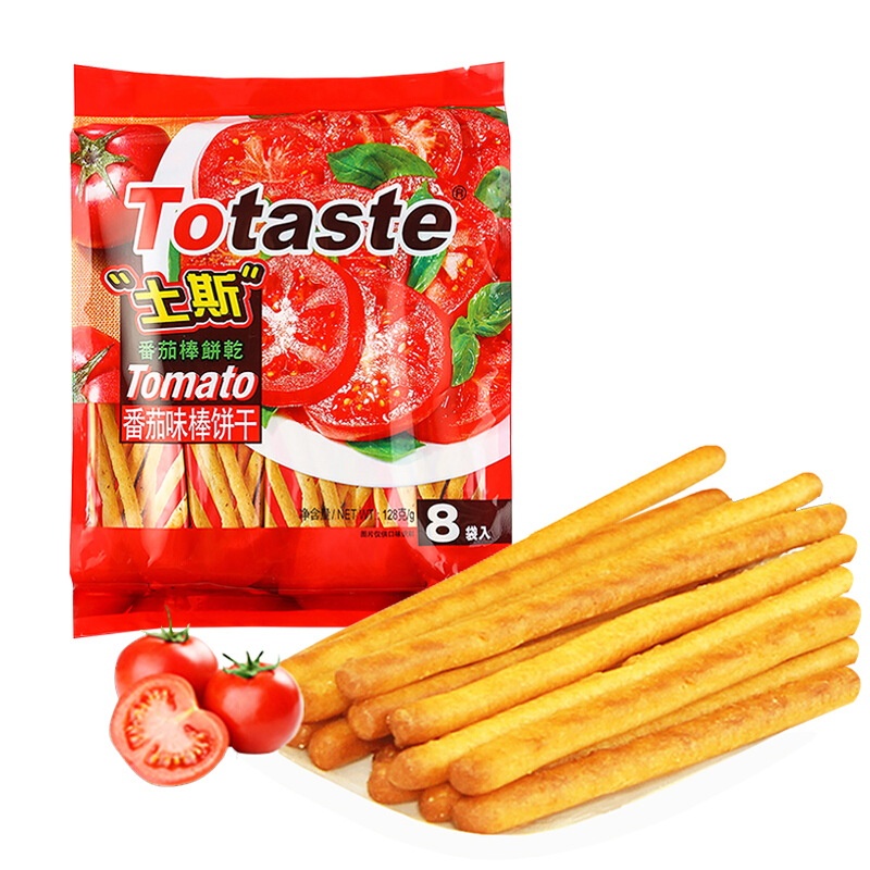 Totaste 土斯 棒饼干 番茄味 128g 2.72元（需买5件，需用券）