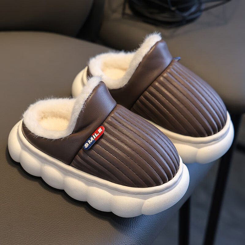 本本猪 儿童棉拖鞋男女童冬季保暖加厚防滑软底包跟亲子居家宝宝棉鞋 16.8