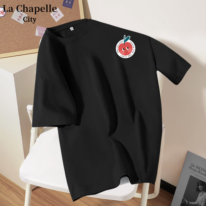 La Chapelle City 拉夏贝尔 宽松 短袖t恤 纯棉 女款 27.4元（需买2件，需用券）